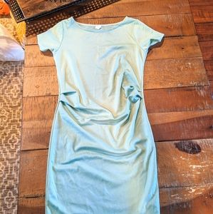 Teal pink blush maternity dress